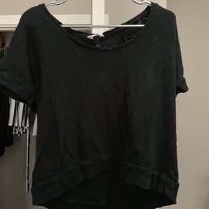Off the shoulder black T-shirt